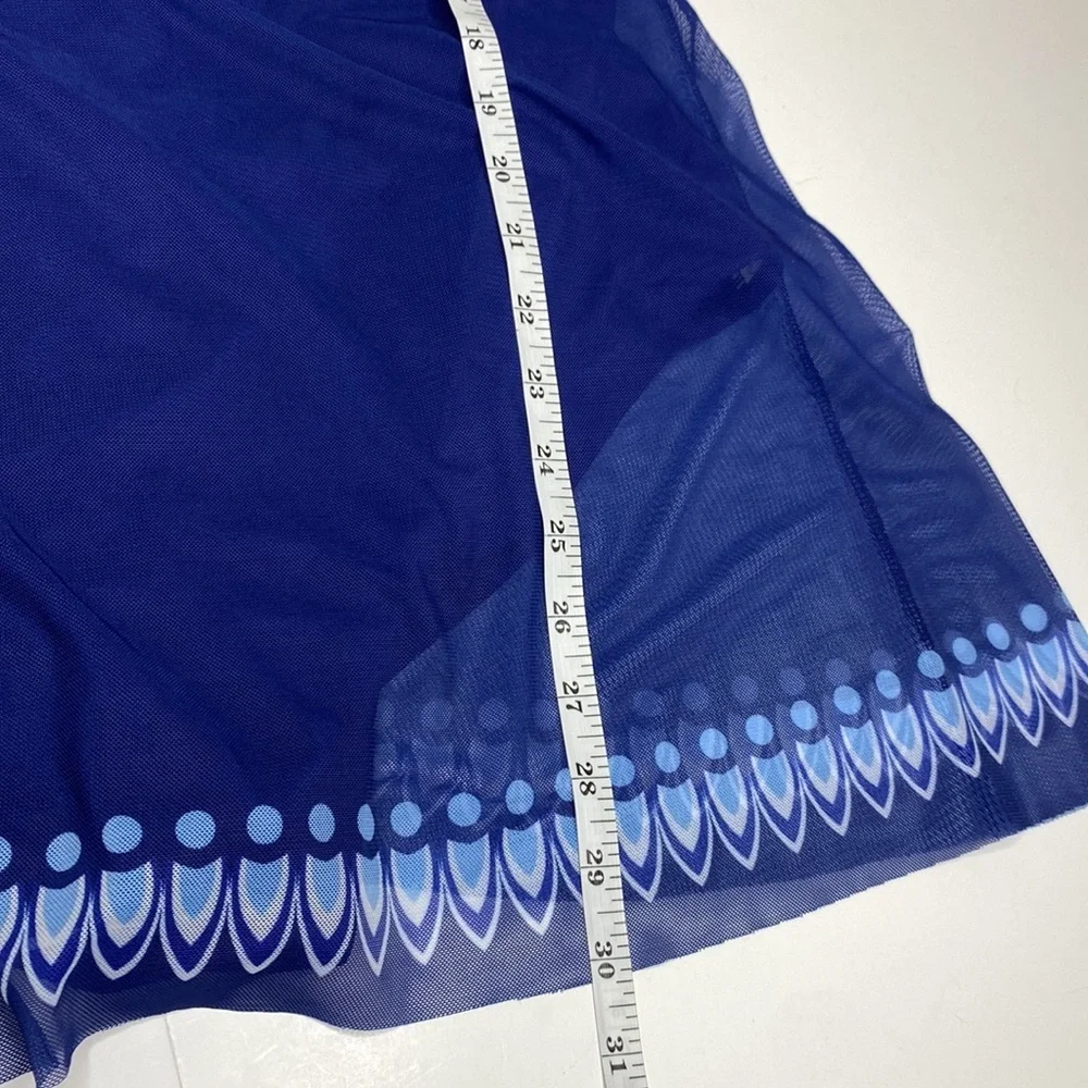 One Piece Swimsuit with Sheer Coverup Skirt size XL